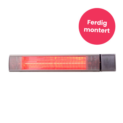 Terrassevarmer m/fjernkontroll ferdig montert
