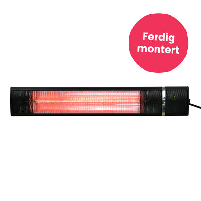 Terrassevarmer m/fjernkontroll ferdig montert